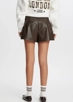 Shorts<The Sting Imitatieleren short donkerbruin