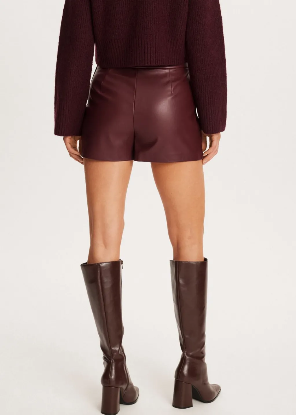 Skorts<The Sting Imitatieleren skort bordeaux