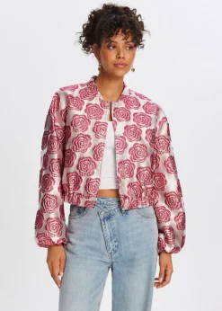 Jassen<The Sting Jacquard bomberjack rose, donker
