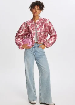 Jassen<The Sting Jacquard bomberjack rose, donker