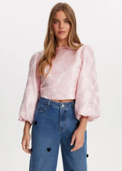 Tops<The Sting Jacquard top lichtroze