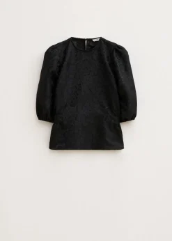 Tops<The Sting Jacquard top met strik zwart