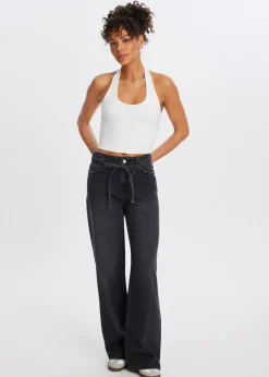 Jeans<The Sting Jeans met riem zwart, used middle
