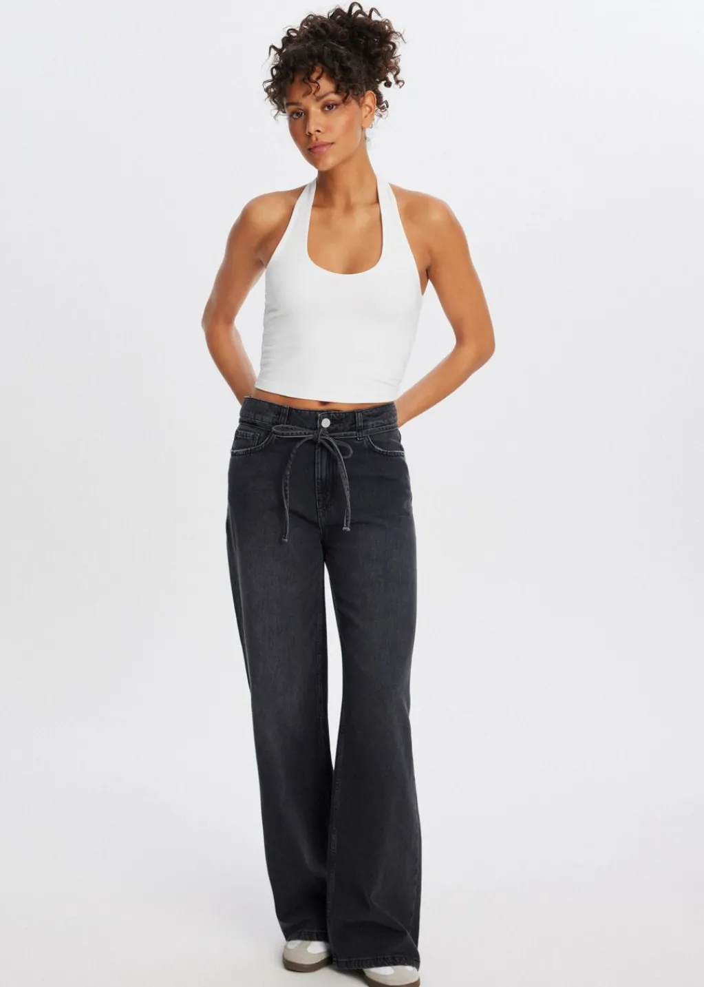 Jeans<The Sting Jeans met riem zwart, used middle
