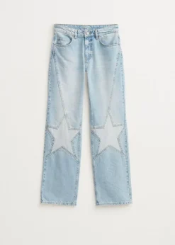 Jeans<The Sting Jeans met sterren blauw, used light