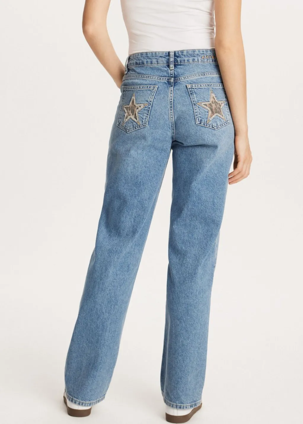 Jeans<The Sting Jeans met sterren achterzakken blauw, used middle