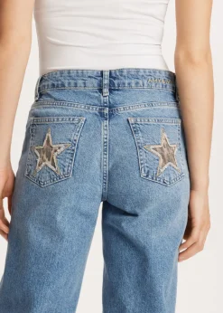 Jeans<The Sting Jeans met sterren achterzakken blauw, used middle