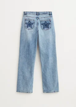 Jeans<The Sting Jeans met sterren achterzakken blauw, middernacht