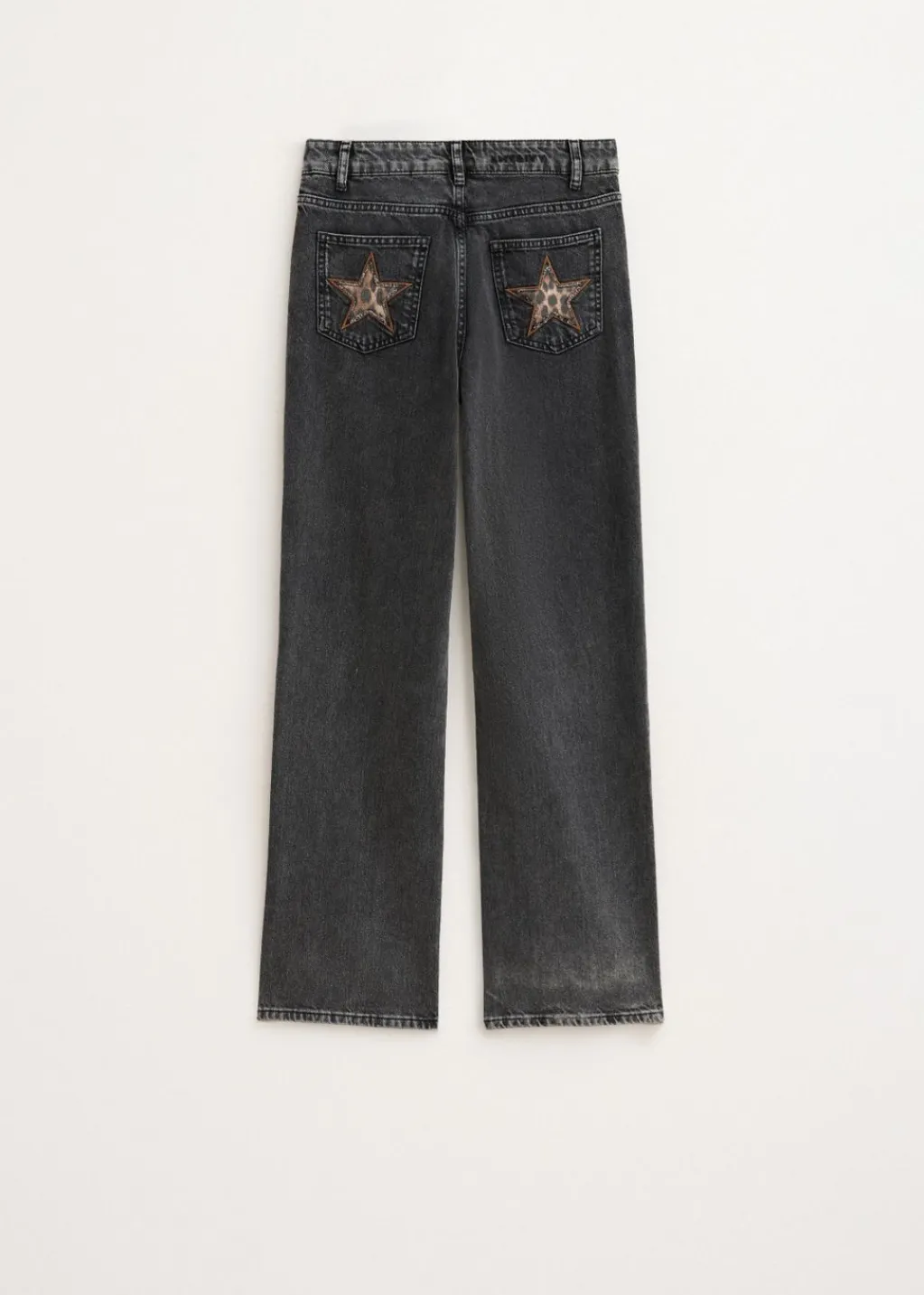 Jeans<The Sting Jeans met sterren achterzakken zwart, used dark