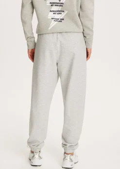 Basics|Broeken<The Sting Joggingbroek met trekkoord grijs gem&ecirc;leerd