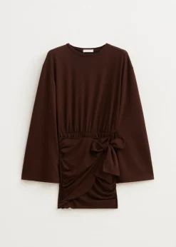 Jurken<The Sting Jurk met knoopdetail donkerbruin