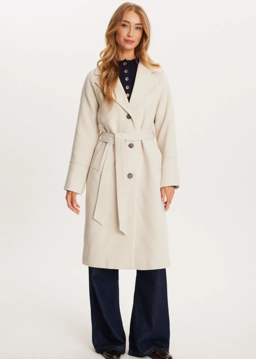 Jassen<The Sting Lange jas van wolmix wit, off-white