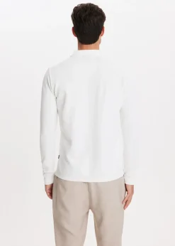 Polo's|T-Shirts<The Sting Lange mouwen polo met rits wit, off-white