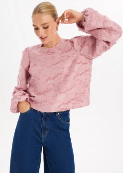 Tops<The Sting Lange mouwen top met balloon fit rose, vintage