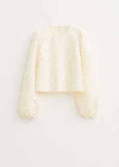 Tops<The Sting Lange mouwen top met balloon fit ecru
