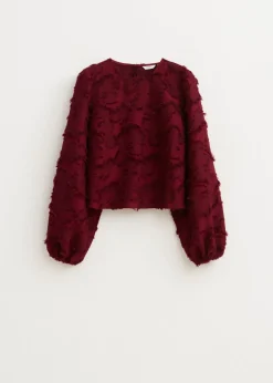 Tops<The Sting Lange mouwen top met balloon fit bordeaux