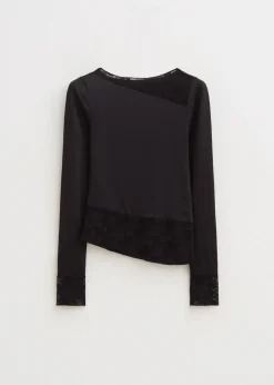 Tops<The Sting Lange mouwen top met kant zwart
