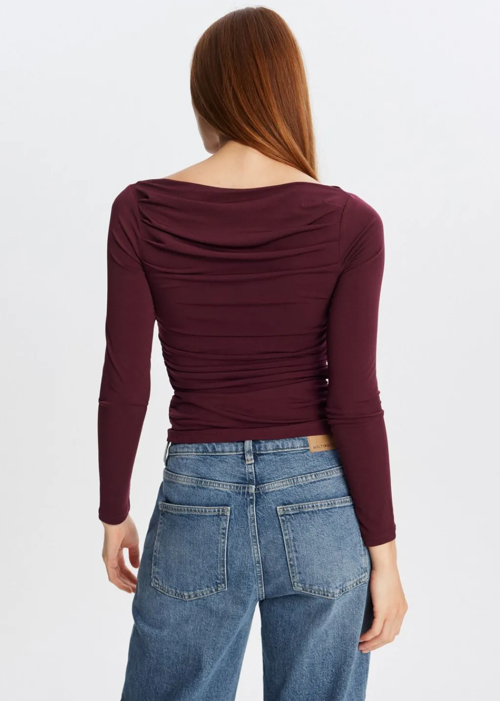 Tops<The Sting Lange mouwen top met plooien bordeaux