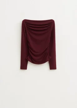 Tops<The Sting Lange mouwen top met plooien bordeaux
