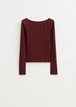 Tops<The Sting Lange mouwen top met structuur bordeaux