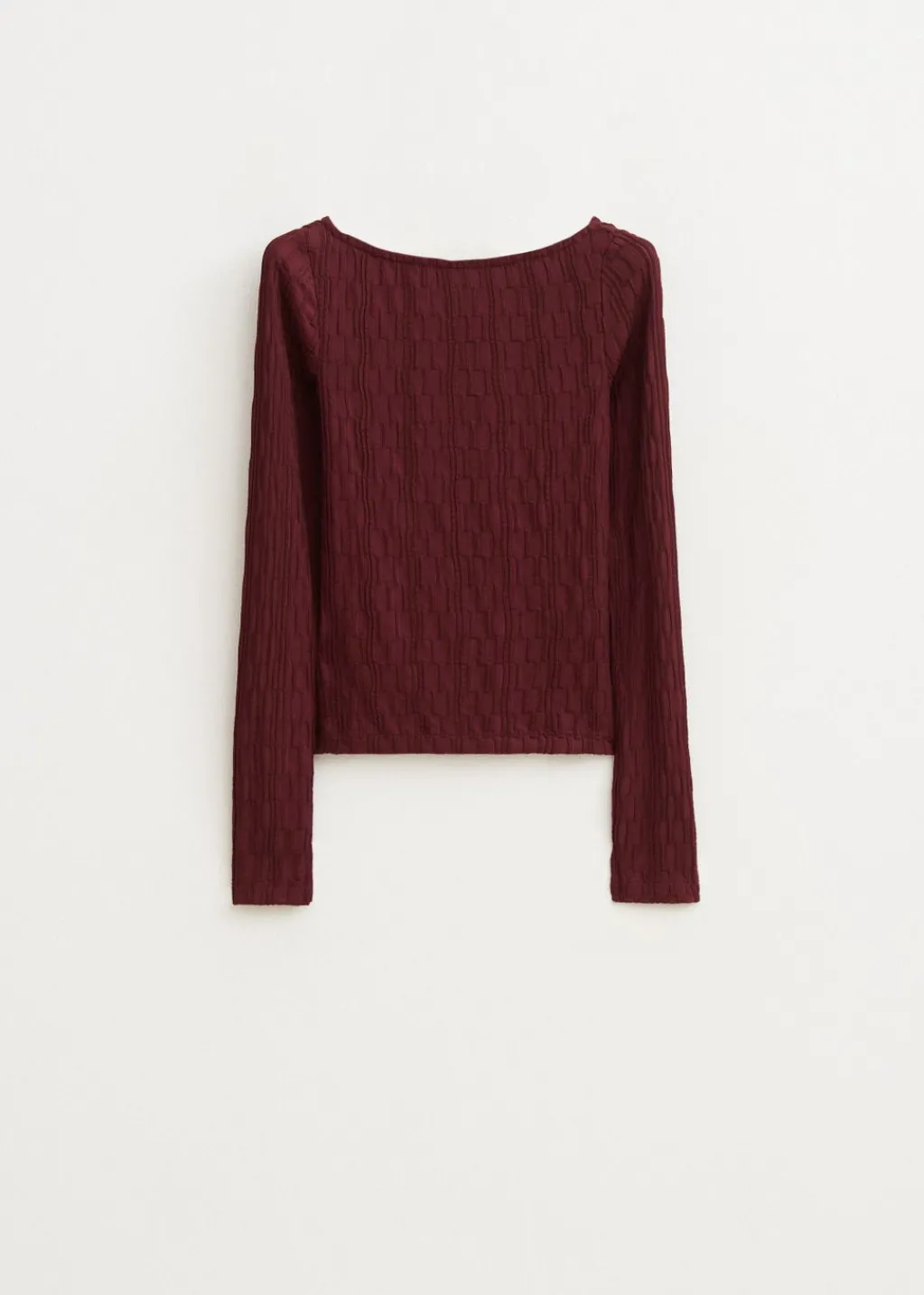 Tops<The Sting Lange mouwen top met structuur bordeaux