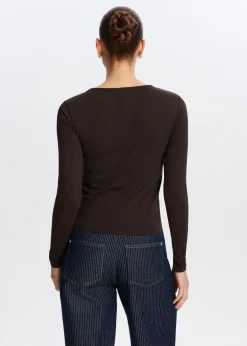 T-Shirts<The Sting Longsleeve met gespdetail donkerbruin
