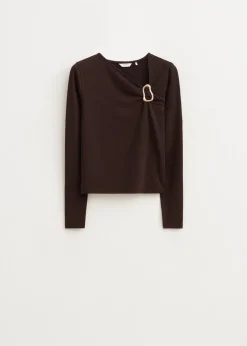 T-Shirts<The Sting Longsleeve met gespdetail donkerbruin