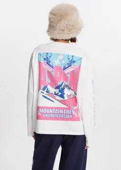 T-Shirts<The Sting Longsleeve met ski print wit