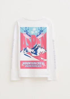 T-Shirts<The Sting Longsleeve met ski print wit