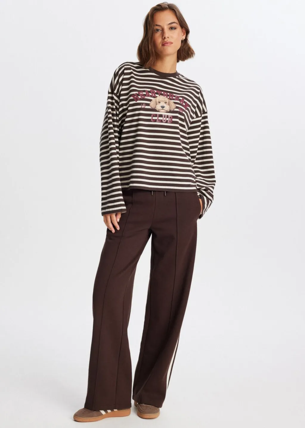 T-Shirts<The Sting Longsleeve met strepen donkerbruin