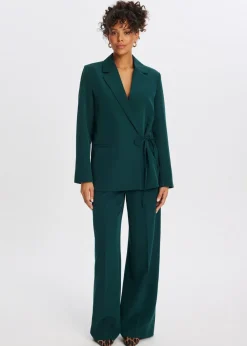 Broeken<The Sting Loose fit broek met plooien donkergroen