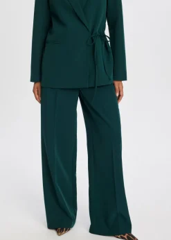 Broeken<The Sting Loose fit broek met plooien donkergroen
