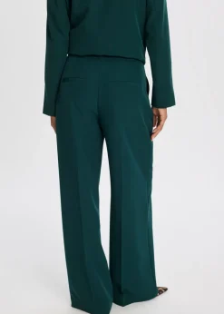 Broeken<The Sting Loose fit broek met plooien donkergroen