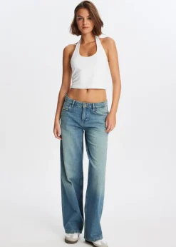 Jeans<The Sting Loose fit jeans blauw, used middle