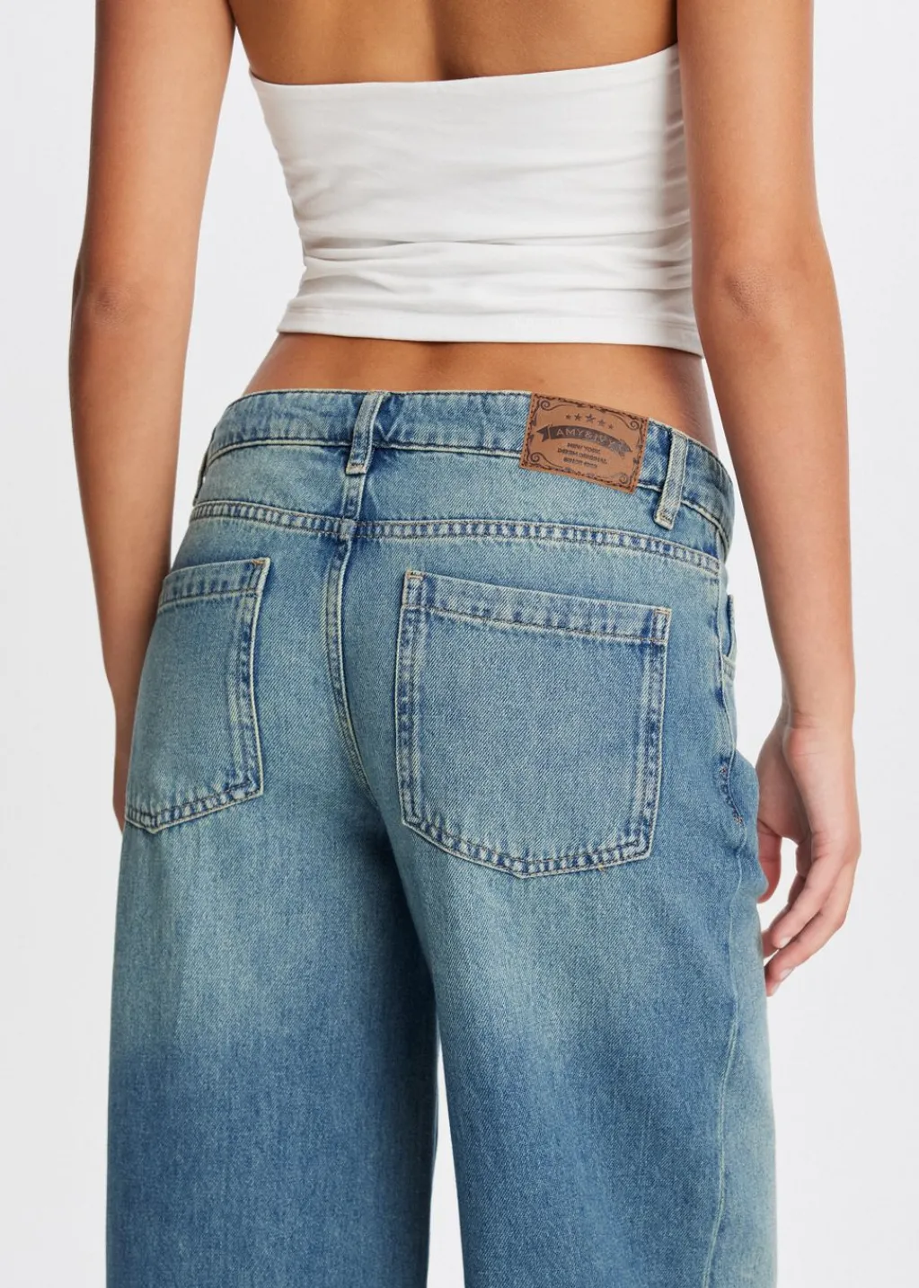 Jeans<The Sting Loose fit jeans blauw, used middle
