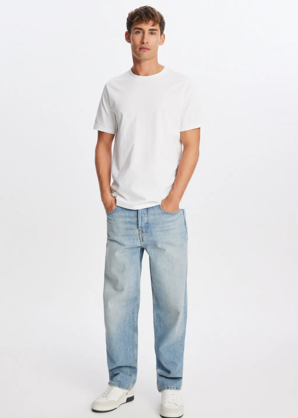 Jeans<The Sting Loose fit jeans blauw, used middle