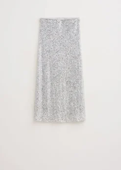 Rokken<The Sting Maxi rok met pailletten zilver