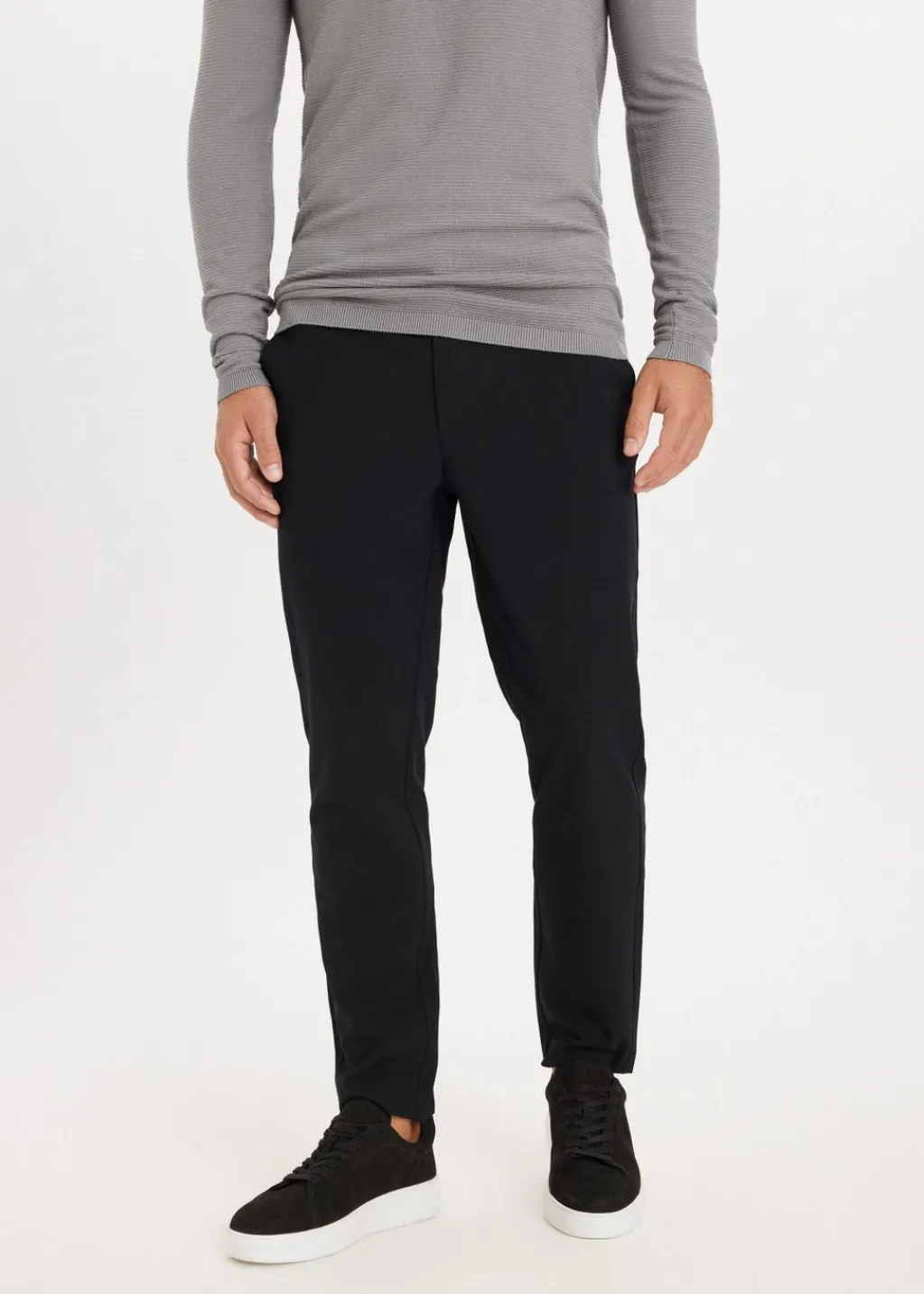 Broeken<The Sting Melange broek zwart