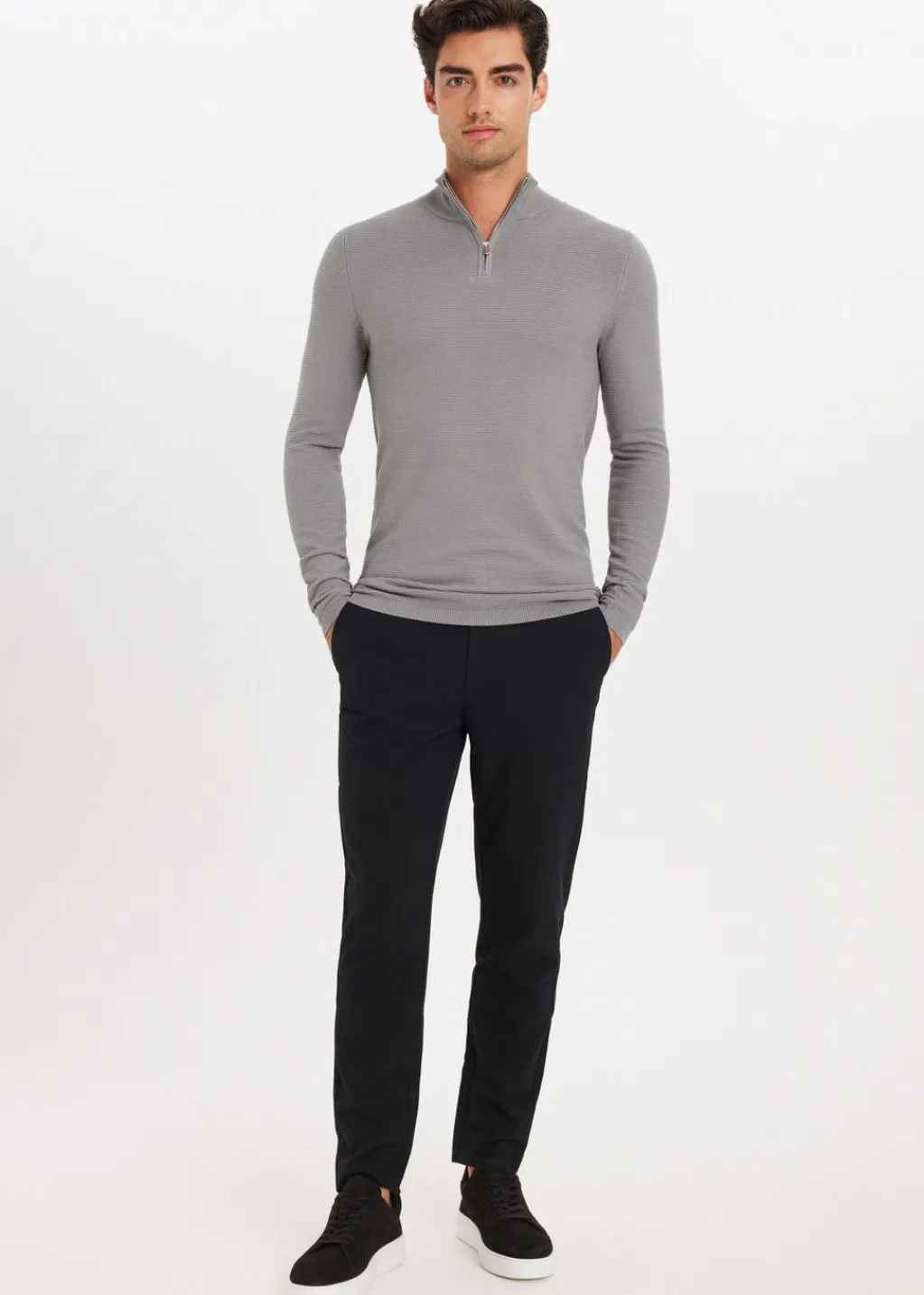 Broeken<The Sting Melange broek zwart