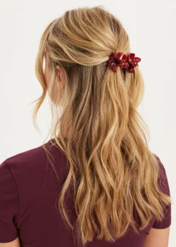 Haaraccessoires<The Sting Mini bloemen haarclip set bordeaux