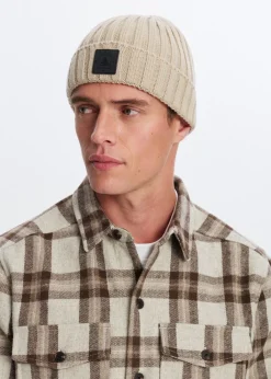 Mutsen<The Sting Muts met badge taupe, light