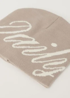 Mutsen<The Sting Muts met jacquarddetail taupe