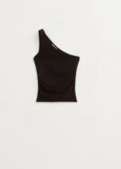Tops<The Sting One shoulder glitter top donkerbruin