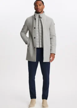 Jassen<The Sting Overcoat met logo grijs gem&ecirc;leerd