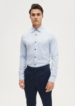 Overhemden<The Sting Overhemd piqué stretch blauw, licht melee