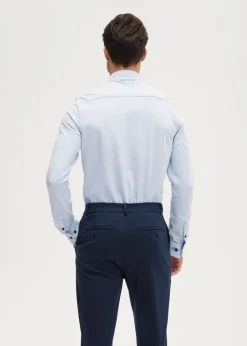 Overhemden<The Sting Overhemd piqué stretch blauw, licht melee