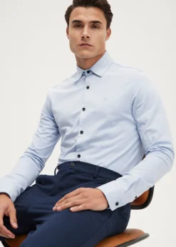 Overhemden<The Sting Overhemd piqué stretch blauw, licht melee