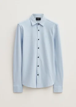 Overhemden<The Sting Overhemd piqué stretch blauw, licht melee