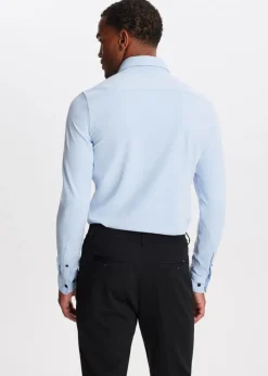 Overhemden<The Sting Overhemd piqué stretch blauw, licht melee