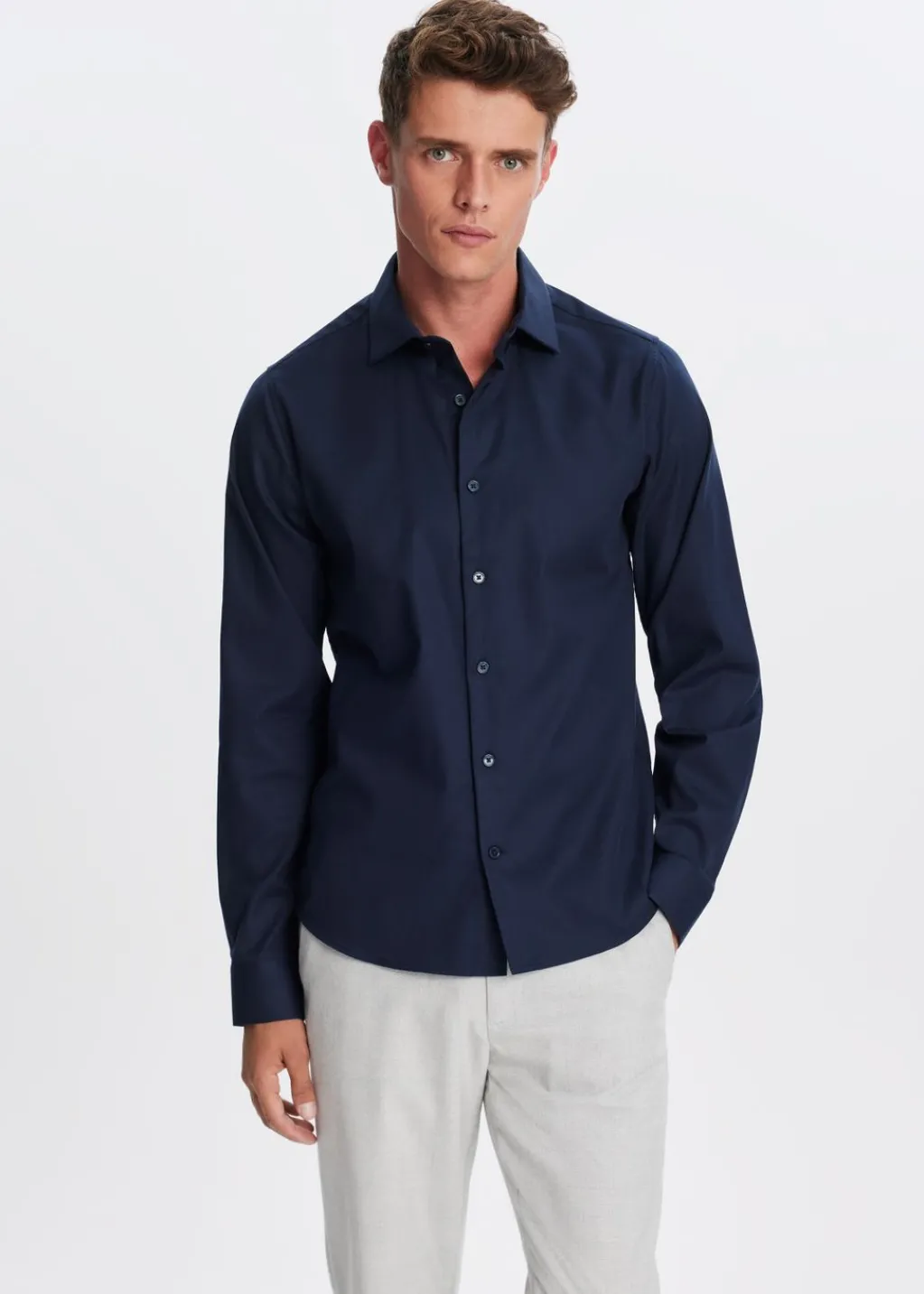 Overhemden<The Sting Overhemd van twill kwaliteit donkerblauw